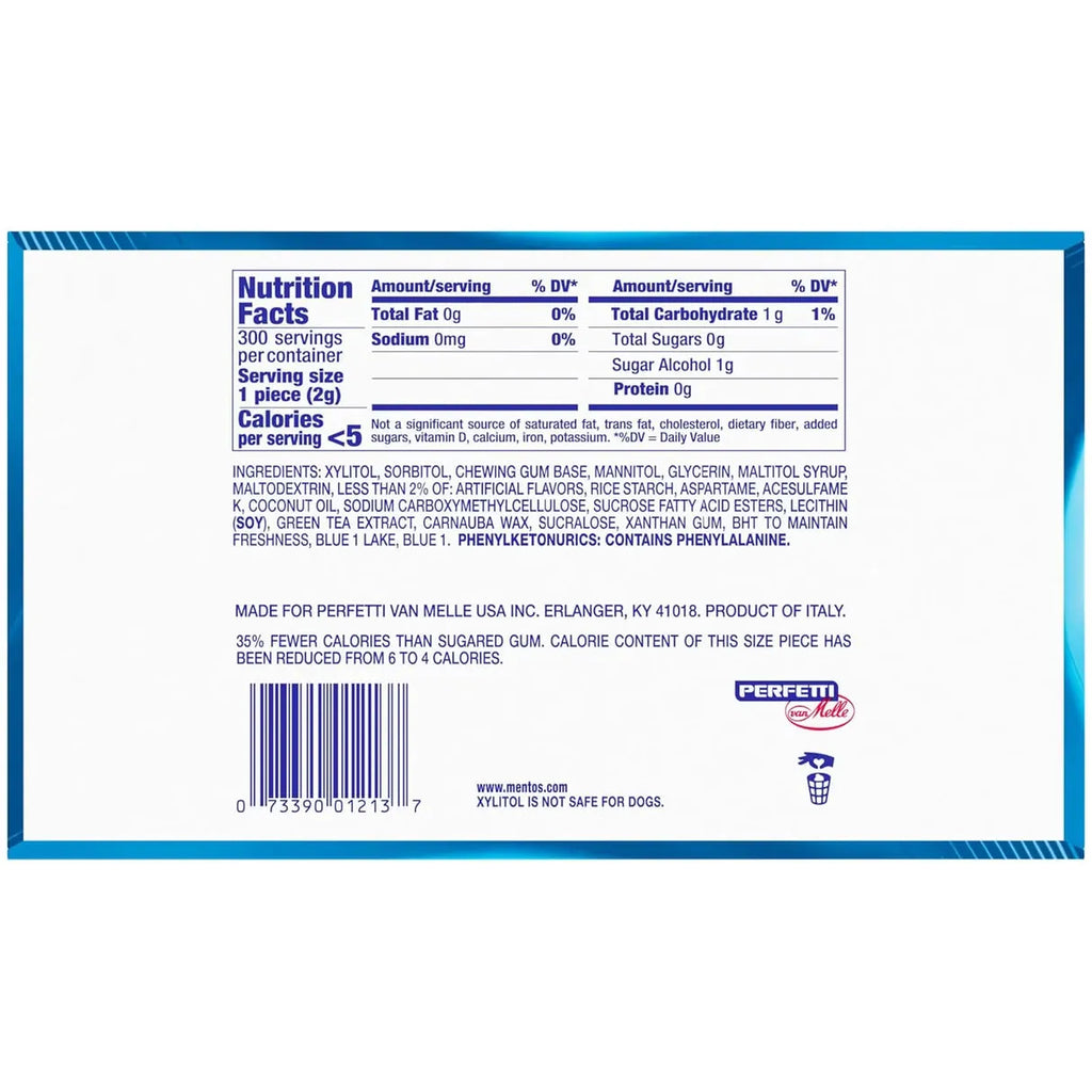 Mentos Pure Fresh Mint Sugar-Free Chewing Gum - 50 Ct- 6 Pack