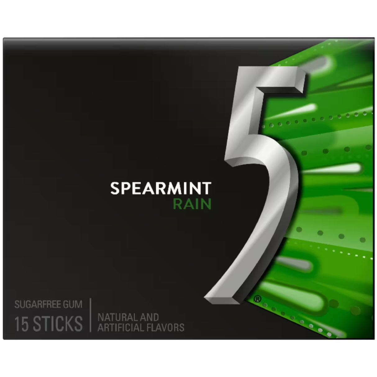 Wrigley's 5 Gum Spearmint Rain Chewing Gum – 15 Pieces – 120 Pack