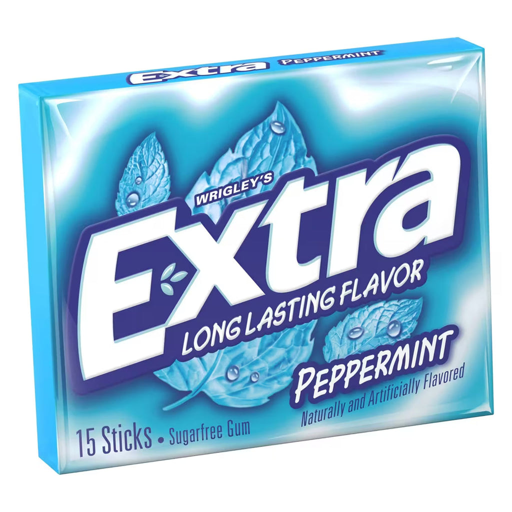 Wrigley's Extra Sugar Free Peppermint Gum – 15 Sticks each – 120 Pack