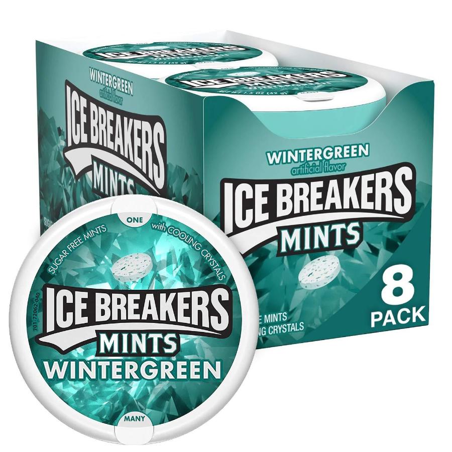 Ice Breakers Sugar Free Mints, Wintergreen - 8 Pack