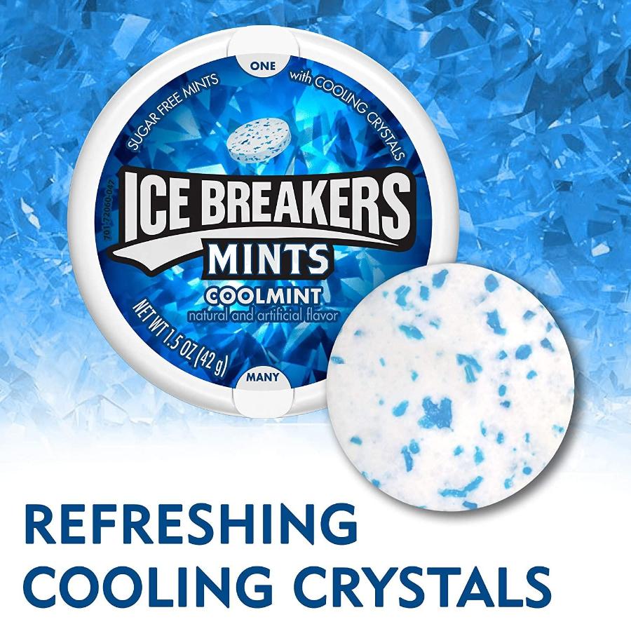 Ice Breakers Sugar-Free Mints - Cool Mint Flavor, Freshens Breath 1.5 oz - 8 Pack