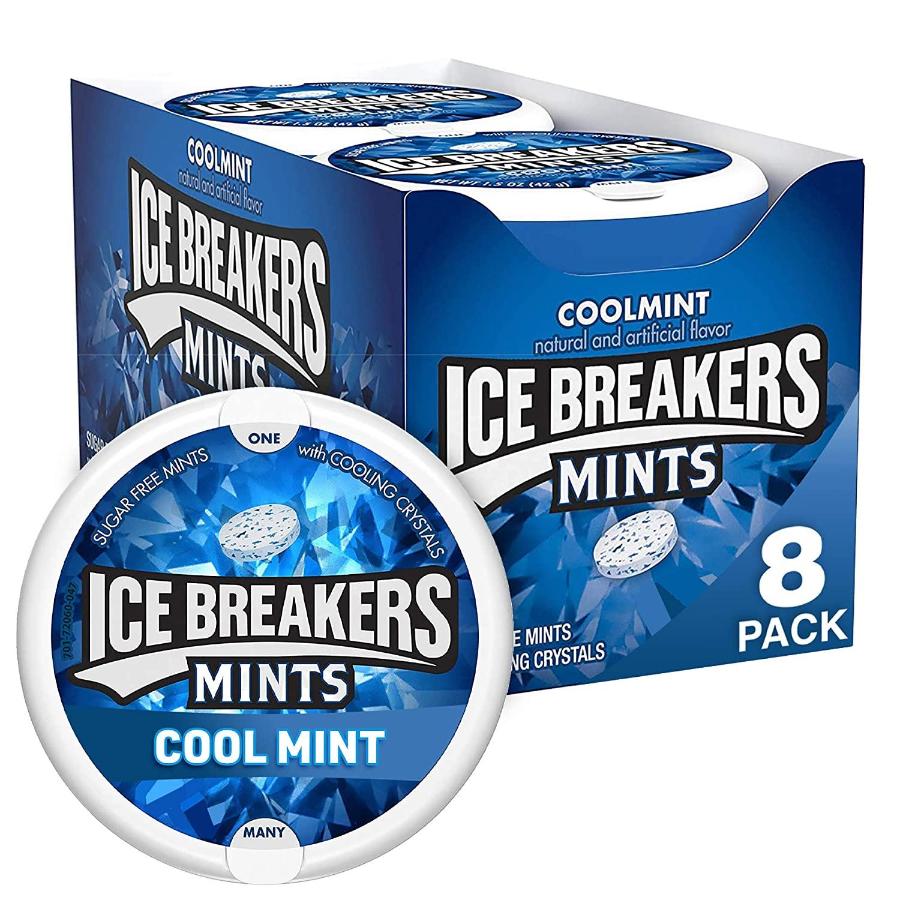 Ice Breakers Sugar-Free Mints - Cool Mint Flavor, Freshens Breath 1.5 oz - 8 Pack