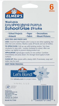 Elmer’s Disappearing Purple School Glue Sticks - 6 Ct