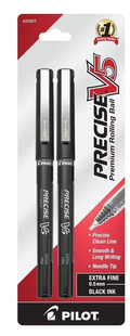 Pilot Precise V5 Extra Fine Black Rollerball Pens - 2