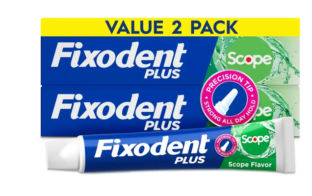 Fixodent Plus Scope Denture Adhesive Cream, Twin Pack - 2 oz