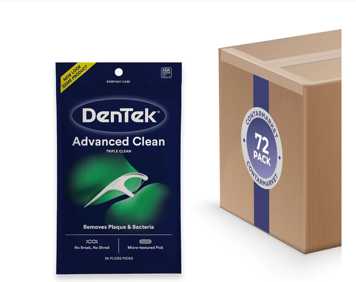 DenTek Triple Clean Mouthwash Blash Mint Floss Picks - 90 Ct