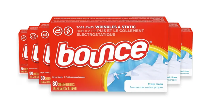 Bounce Fabric Softener Dryer Sheets Fresh Linen Scent - 80 Ct