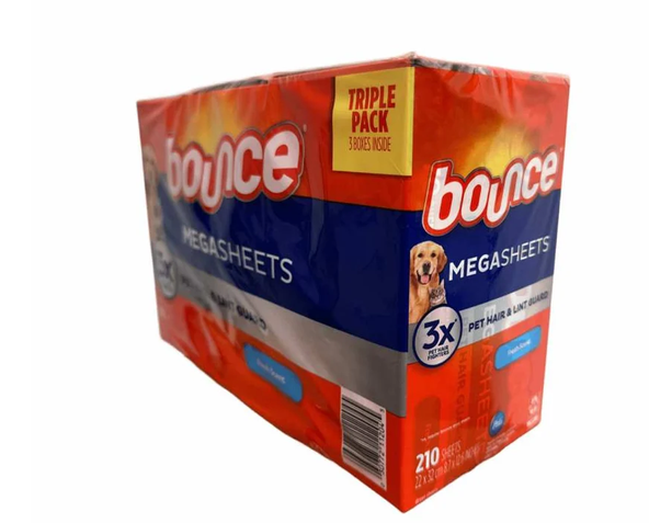 Bounce Pet Hair and Lint Guard Mega Dryer Sheets - Fresh Scent - 210 Ct