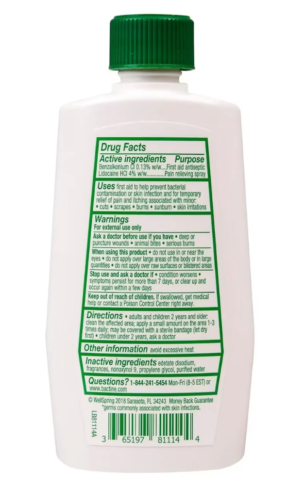 Bactine MAX Pain Relieving Cleansing Liquid – 4 oz