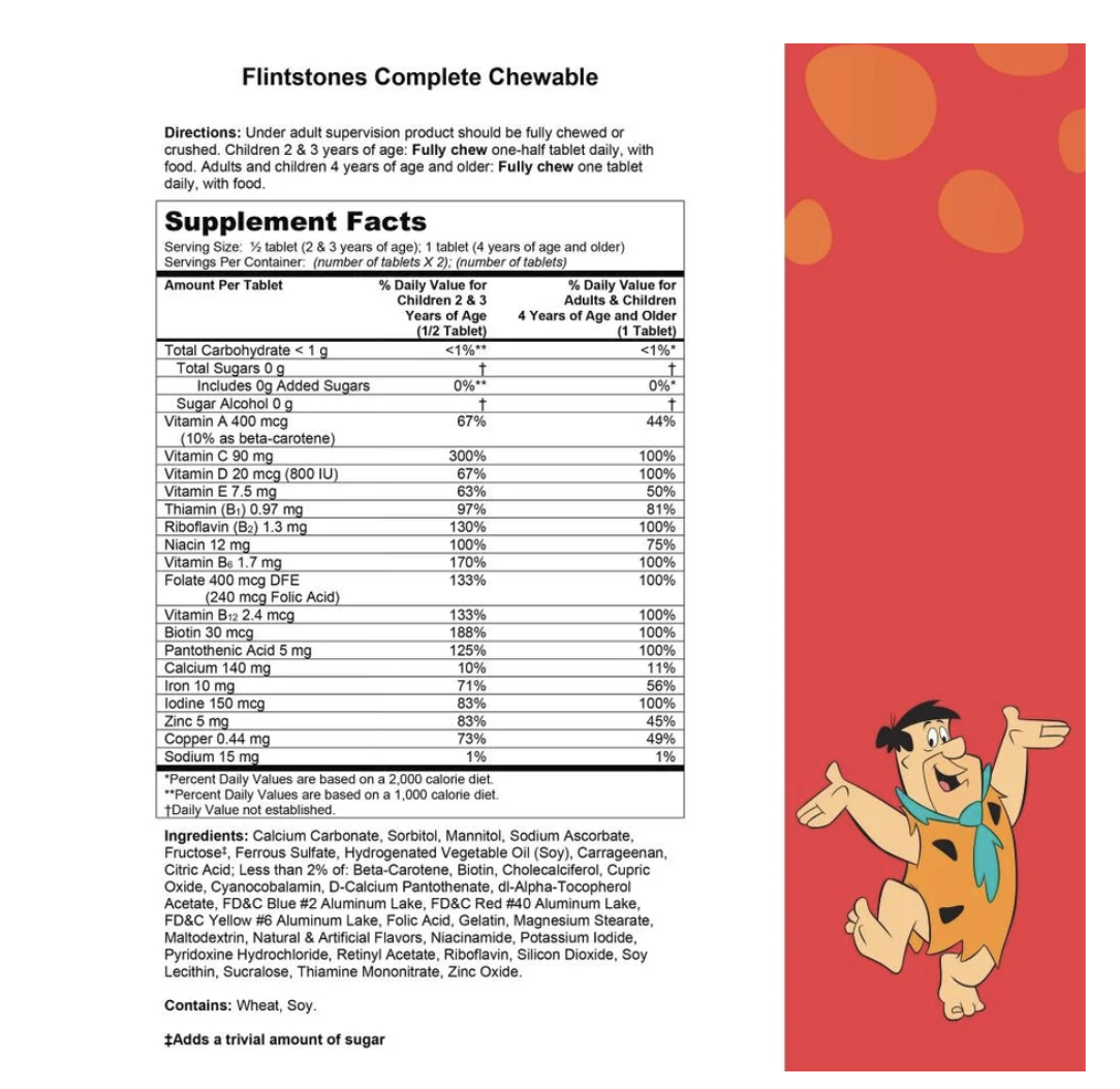 Flintstones Complete Chewable Kids Vitamins, Ages 2+, 90 Count