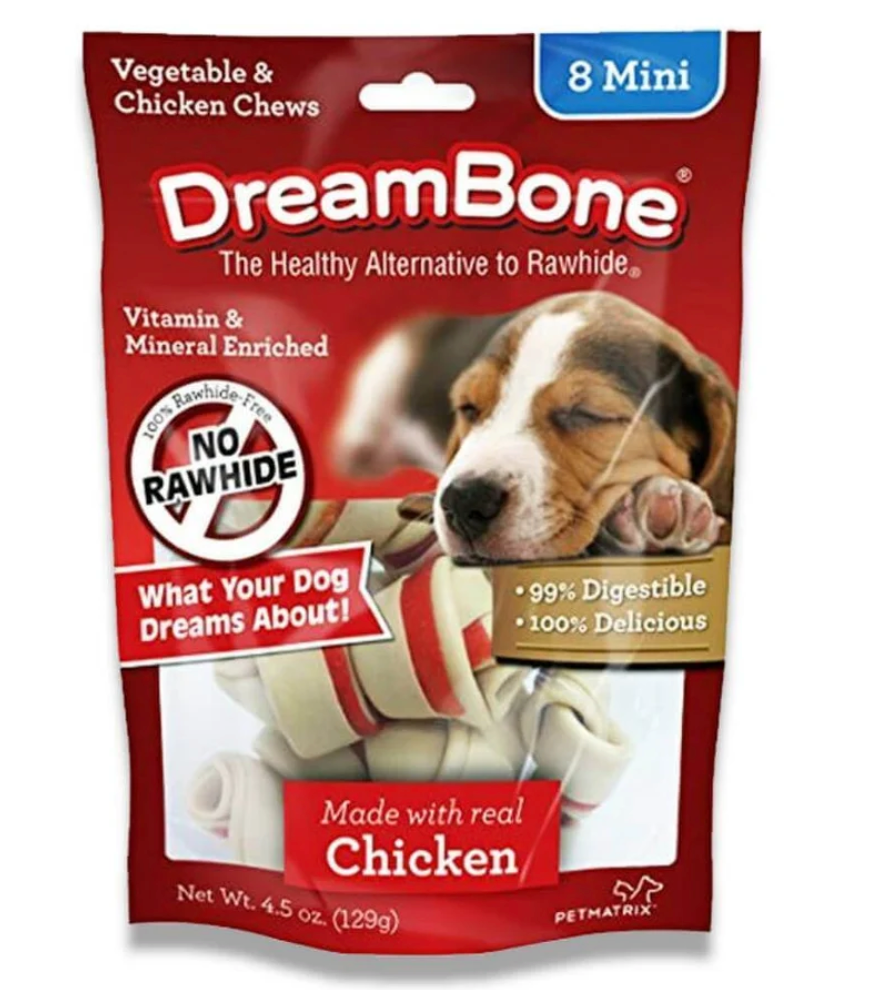 DreamBone Mini Chicken Chews Rawhide-Free Dog Treats – 8 Count, 4.5 oz