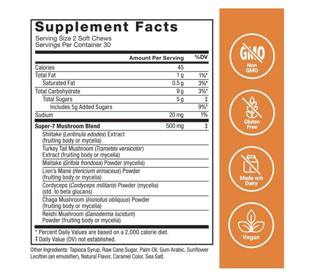 Force Factor Modern Mushrooms Cinnamon Roll - 60 Soft Chews