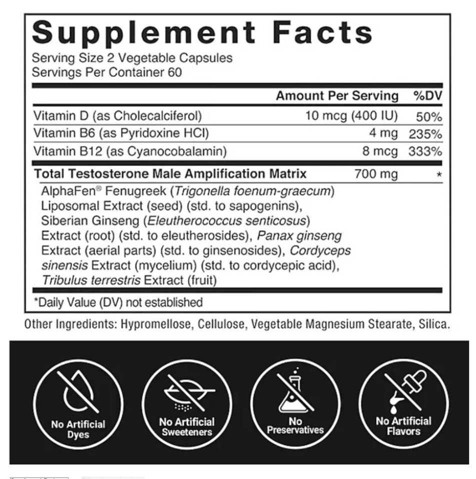 Force Factor - Test X180 Legend Male Vitality Supplement - 120 Capsules
