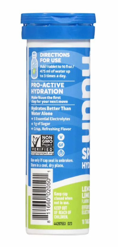 Nuun - Sport Hydration Lemon Lime Electrolyte Drink Tablets - 10 Tablets