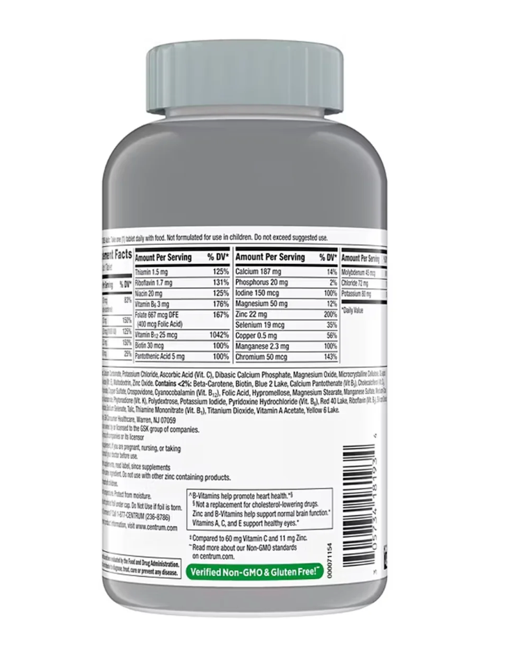 Centrum - Silver Adults 50+ Multivitamin & Multimineral Supplement - 325 Tablets