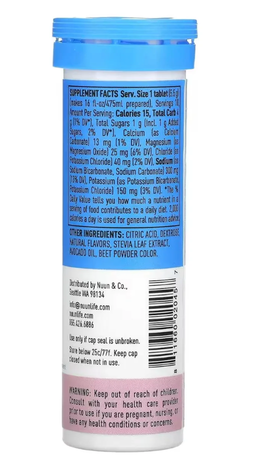 Nuun - Sport Strawberry Lemonade Electrolyte Hydration Tablets - 10 Tablets