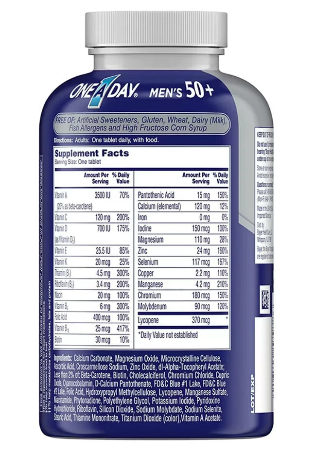 One A Day - Men’s 50+ Healthy Advantage Multivitamin & Multimineral Supplement - 300 Tablets