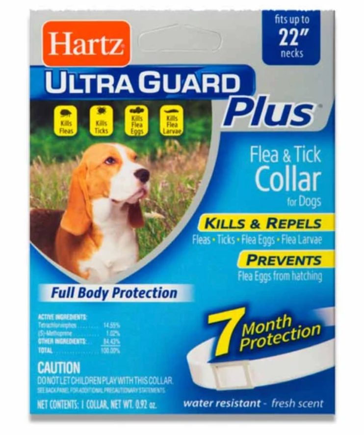 Hartz - UltraGuard Plus Flea & Tick Collar for Dogs - Fits Up to 22" Necks