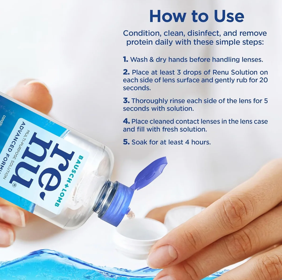 Bausch + Lomb - ReNu Advanced Formula Multi-Purpose Contact Lens Solution - 12 fl oz - 2 Pack