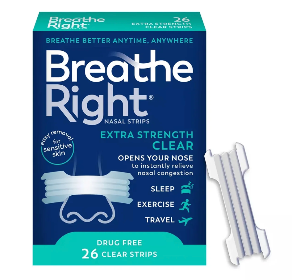 Breathe Right - Extra Strength Drug-Free Clear Nasal Strips - 26 Count