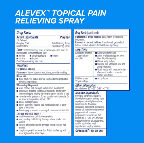 AleveX - Max Strength Topical Pain Relieving Spray - 3.2 oz