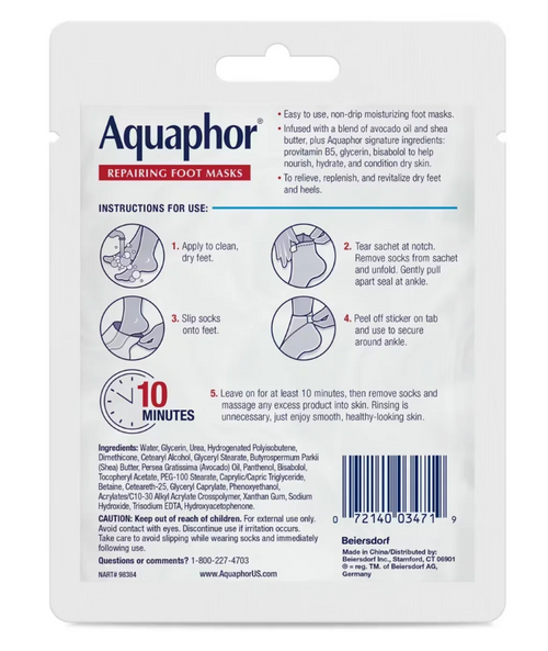 Aquaphor - Advanced Therapy Repairing Foot Mask - 1 Pair
