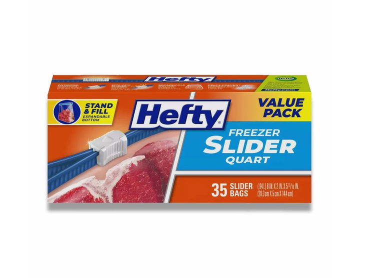 Hefty - Quart Freezer Storage Slider Bags - 35 Ct