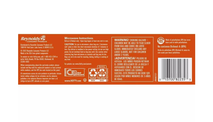 Hefty - Quart Freezer Storage Slider Bags - 35 Ct