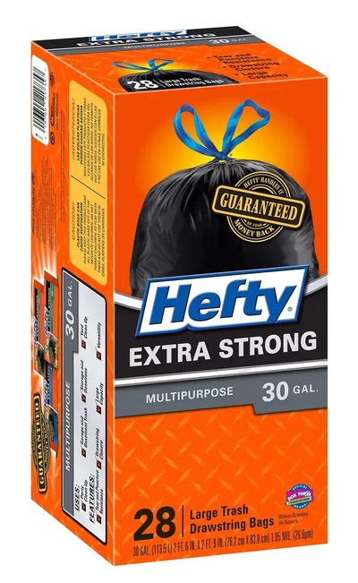 Hefty Cinch Sak Large Trash Bags 30 Gallon - 28 Ct