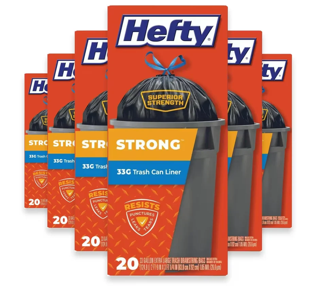 Hefty Cinch Sak Large Trash Bags 33 Gallon - 20 Ct