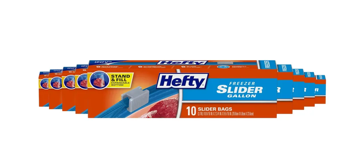 Hefty Slider Freezer Bags Gallon Size - 10 Count