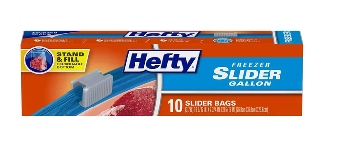 Hefty Slider Freezer Bags Gallon Size - 10 Count