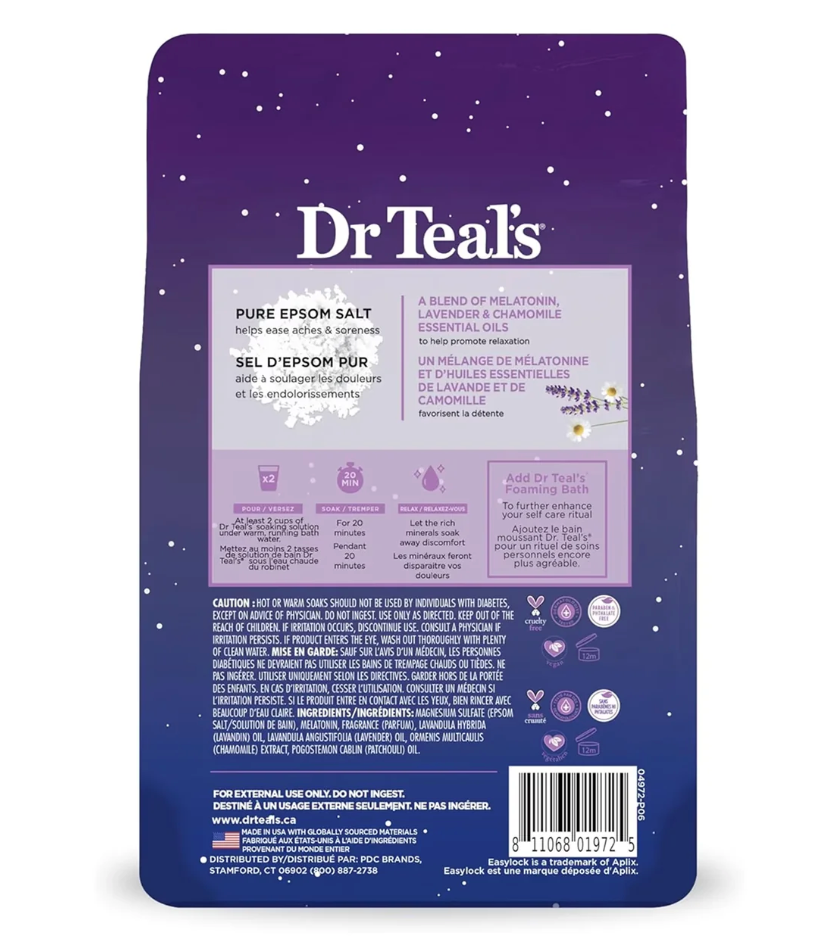 Dr Teal’s - Pure Epsom Salt Sleep Soak with Melatonin, Lavender & Chamomile - 48 oz