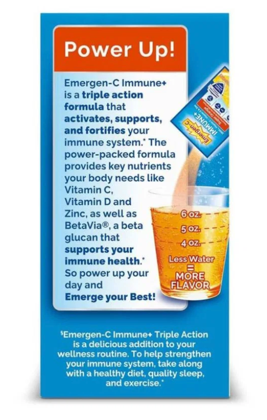 Emergen-C - Immune+ Super Orange Vitamin C Drink Mix - 10 Packets