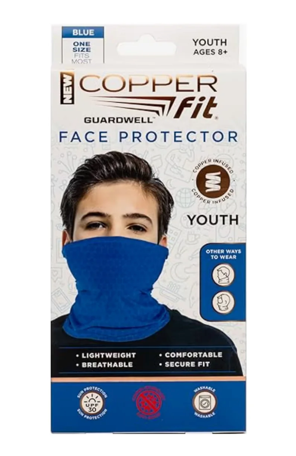Copper Fit - Guardwell Youth Washable Face Protector - Blue - Ages 8+