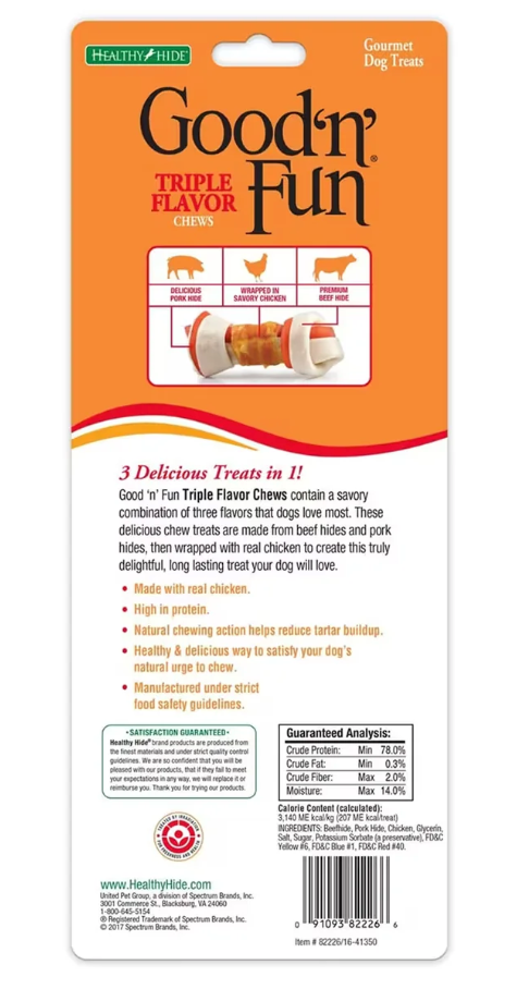 Good 'n' Fun - Triple Flavor Medium Dog Bone - 6 in - 2.1 oz