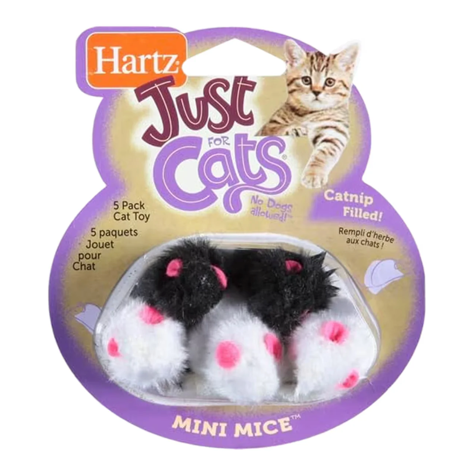 Hartz - Just For Cats Mini Mice Cat Toys - 5 Count