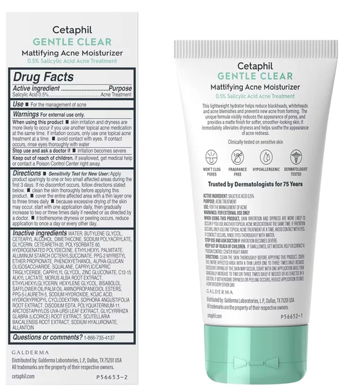 Cetaphile Gentle Clear Mattifying Acne Moisturizer - 3 Oz