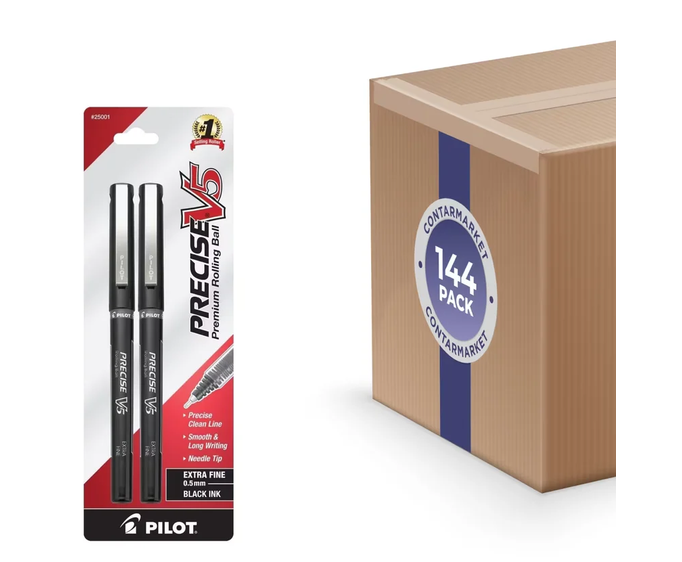 Pilot Precise V5 Extra Fine Black Rollerball Pens - 2
