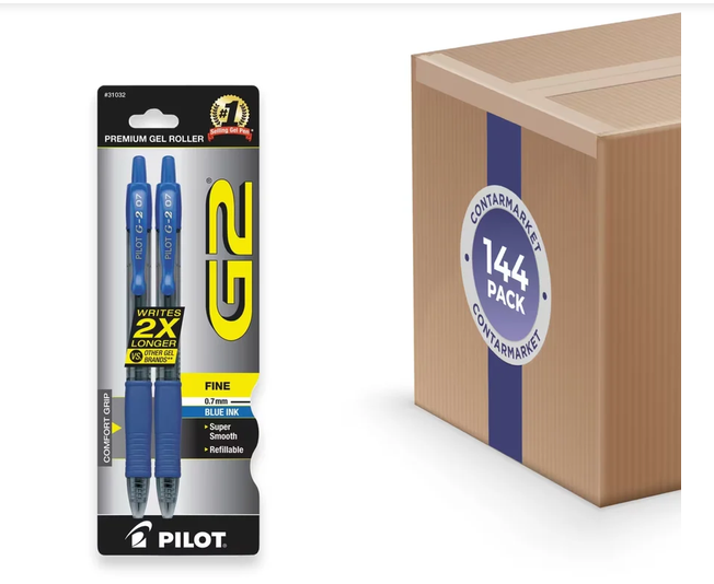 Pilot G2 Fine Blue Retractable Gel Pens 2 Ct