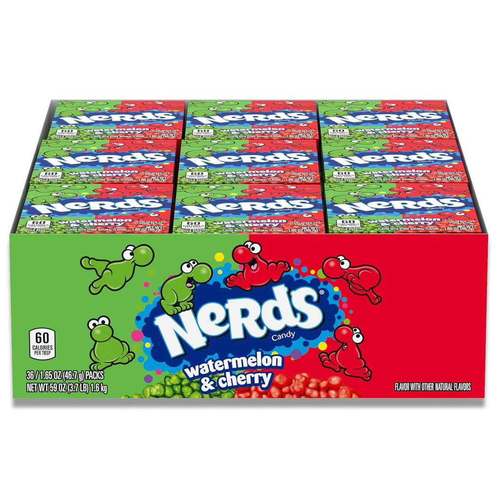 Nerds - Watermelon and Wild Cherry Candy - 1.65 Oz - 36 ct