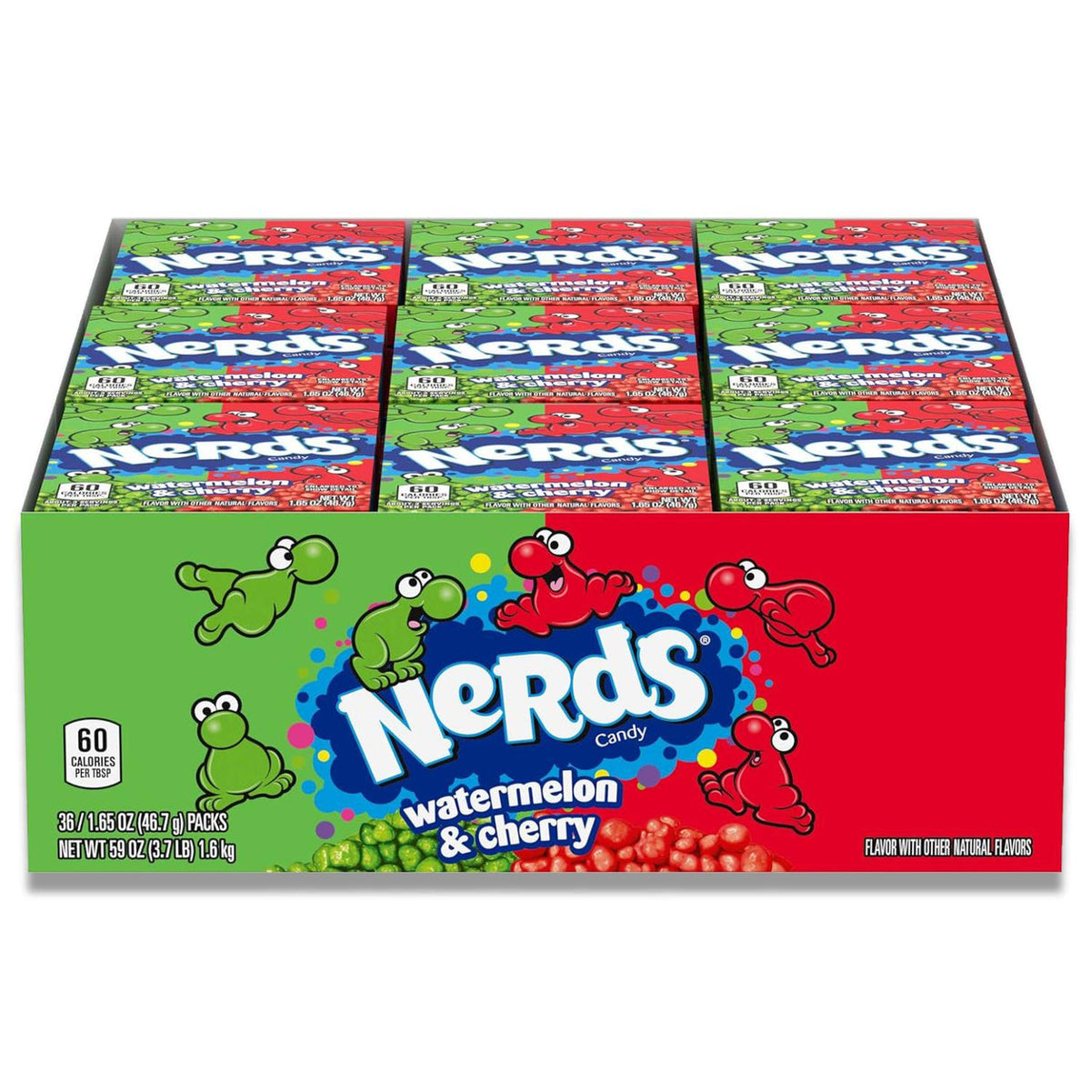 Nerds - Watermelon and Wild Cherry Candy - 1.65 Oz - 36 ct