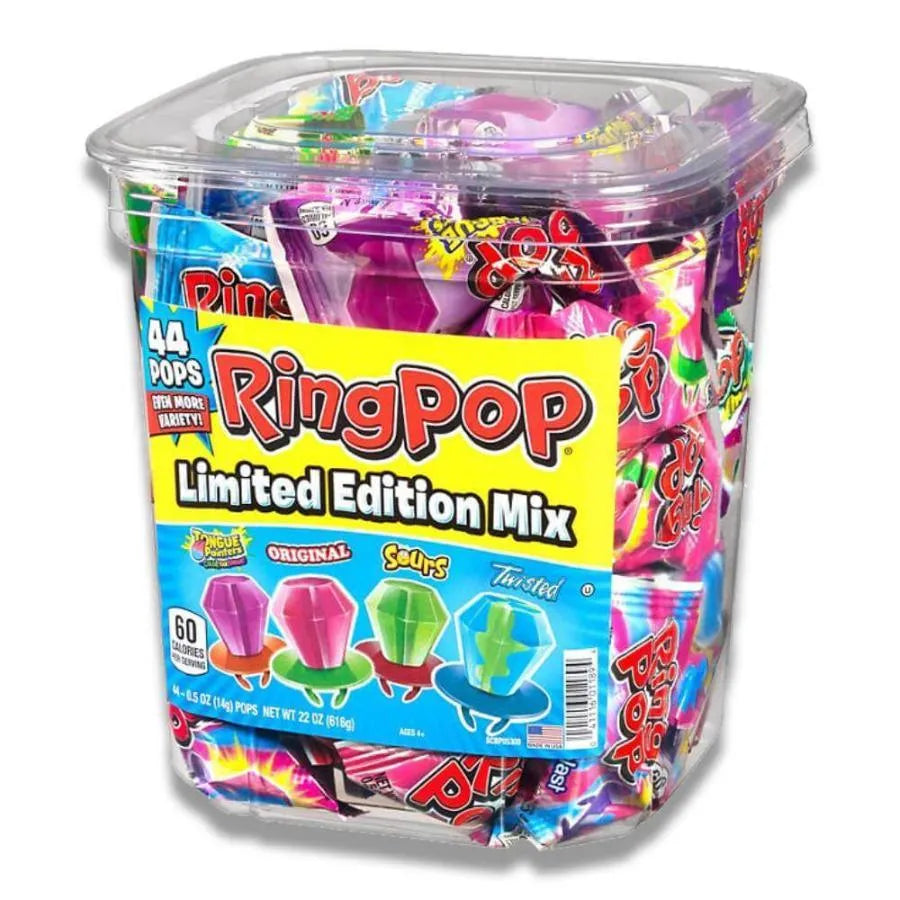 Ring Pop Lollipop Candy, Assorted Variety Pack - 0.5 Oz - 44 Ct
